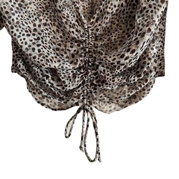 ZARA Sheer Animal Print Crop Top - Picture 6 of 9